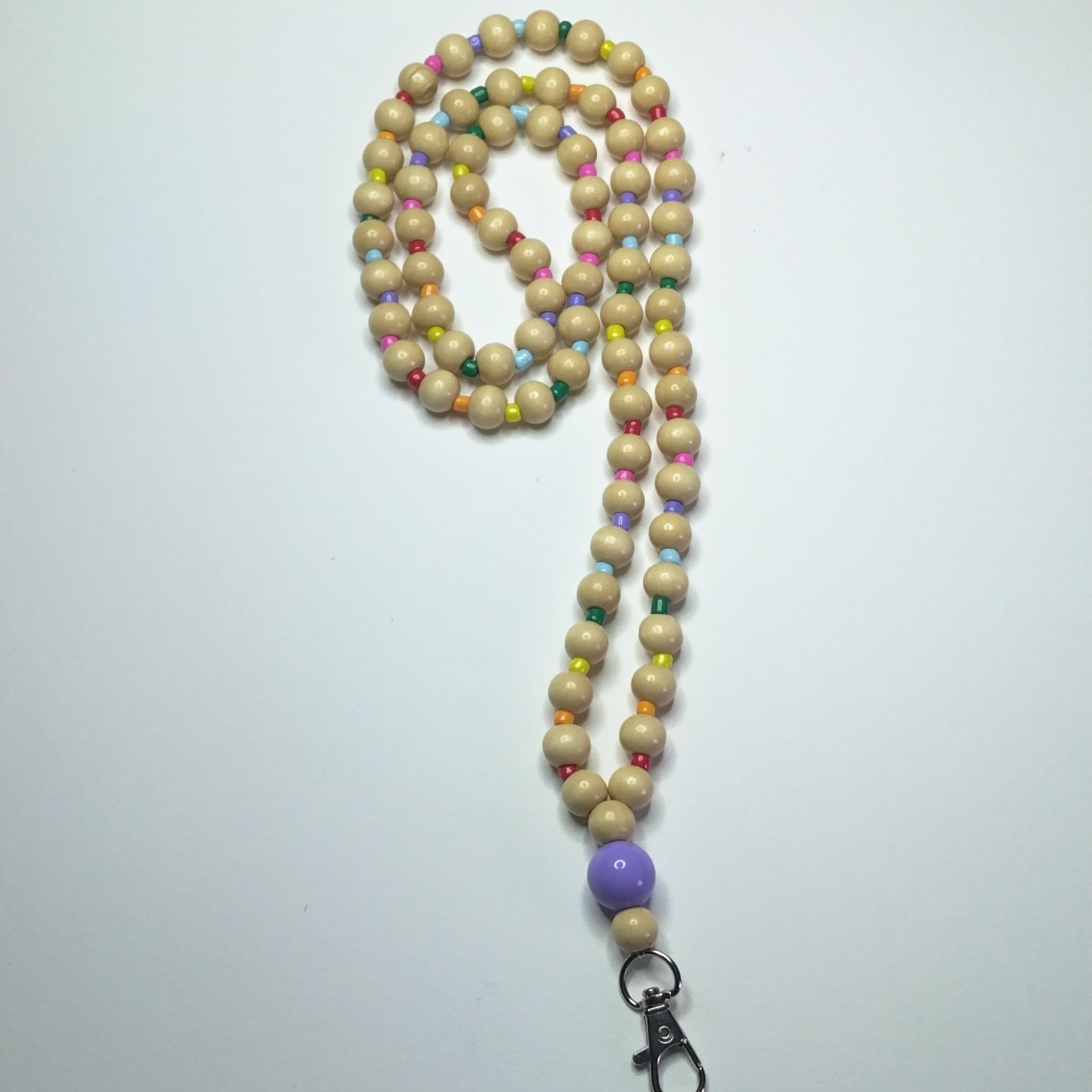 Wooden Beads With Rainbow Seed Beads Spacers